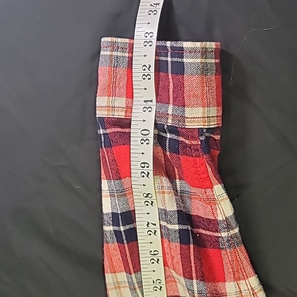 WEAR FIRST Men's Medium Button Up Pearl Button Up Red Flannel Plaid Casual Shirt - Picture 6 of 10